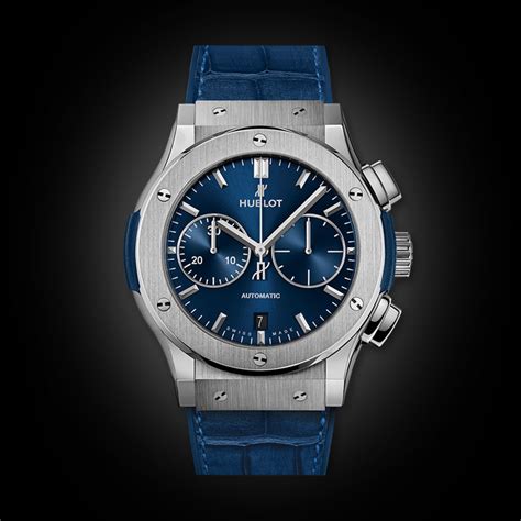 hublot blue chronograph titanium 45 mm|Hublot Classic Fusion Chronograph Titanium Blue .